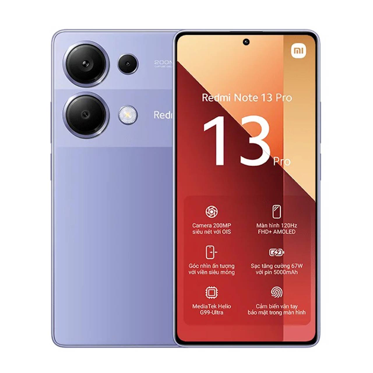 تصویر  گوشی موبایل شیائومی مدل Redmi Note 13 Pro 4G دو سیم کارت ظرفیت 256 گیگابایت و رم 8 گیگابایت-بنفش